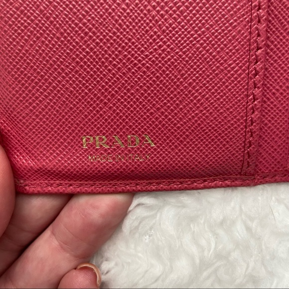 SOLD - PRADA PINK SMALL SAFFIANO LEATHER WALLET - Picture 7 of 9